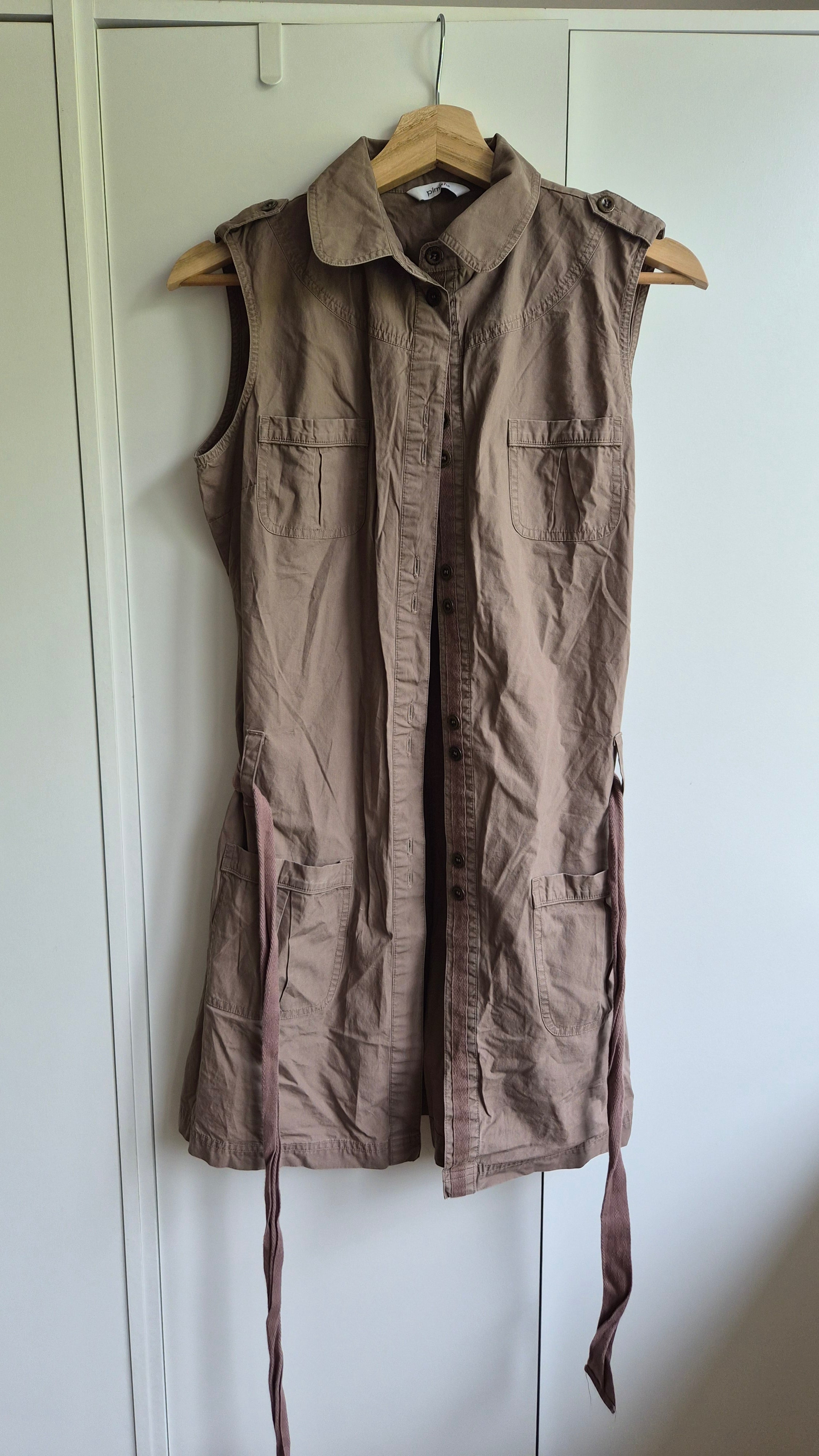 Baumwoll Minikleid | braun | Y2K | S