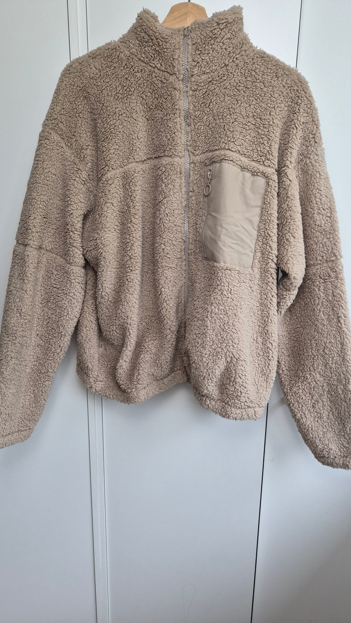 Teddy Fleece Jacke| Beigy Taupe | Full Zip (M)