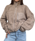 Teddy Fleece Jacke| Beigy Taupe | Full Zip (M)