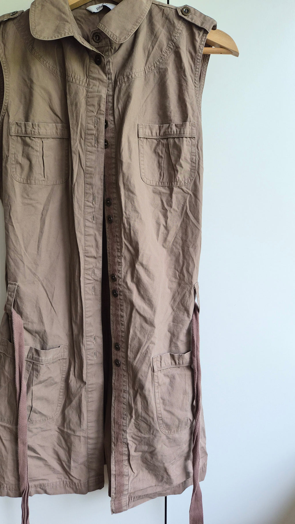 Baumwoll Minikleid | braun | Y2K | S