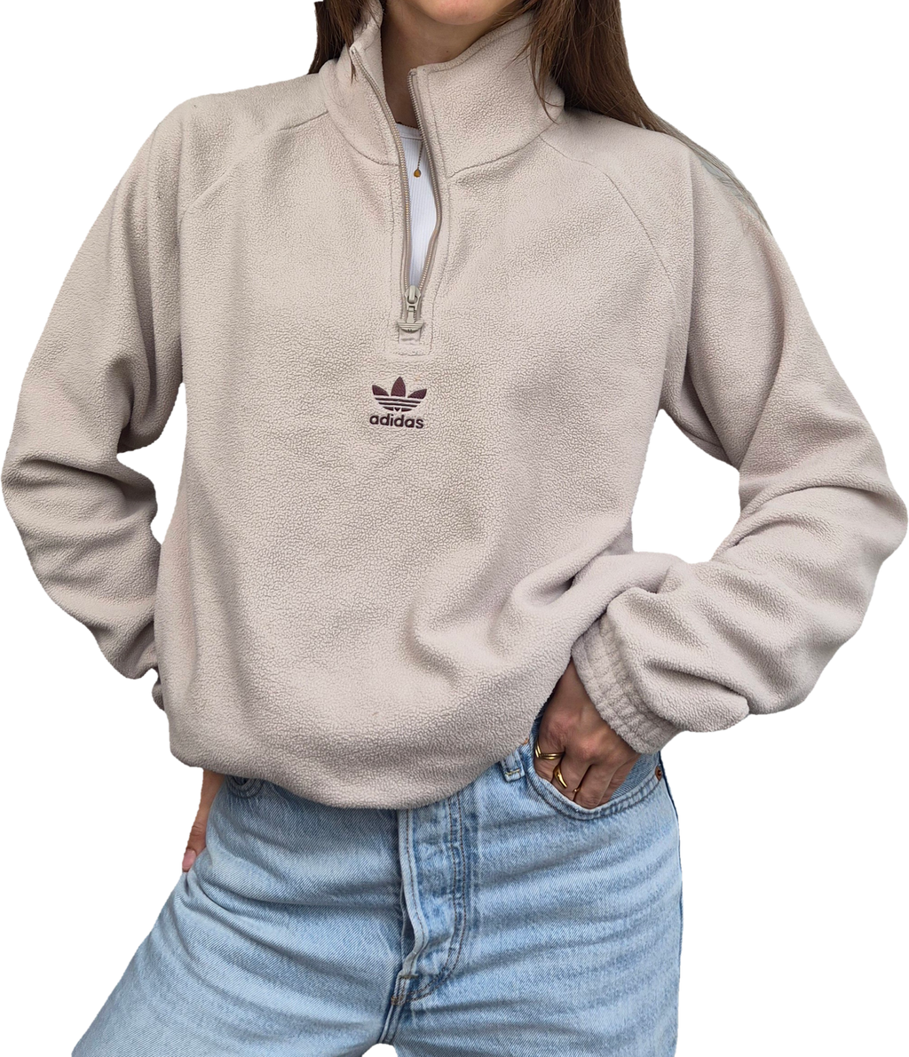 Adidas Fleece | Half Zip | Beige Braun (S)