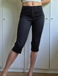 Capri Hose | Schwarz | Knöpfe | XS