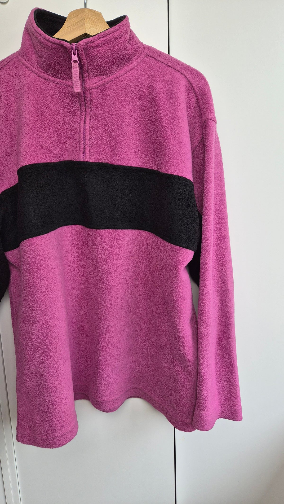 Vintage Fleece Half Zip Pink Black | Colourblock (L)