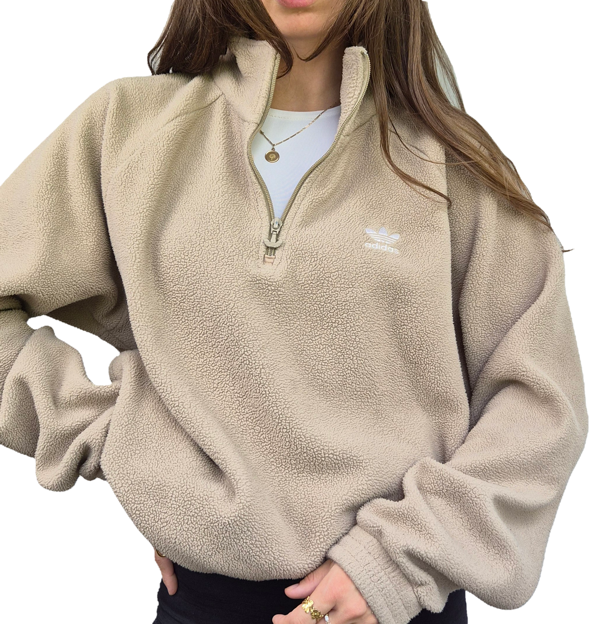 Adidas Fleece | Halfzip | Oversize | Beige | S-L