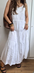 Boho Langes Kleid Baumwolle
