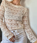 Häkel Strickpullover | Creme | Coastal | S