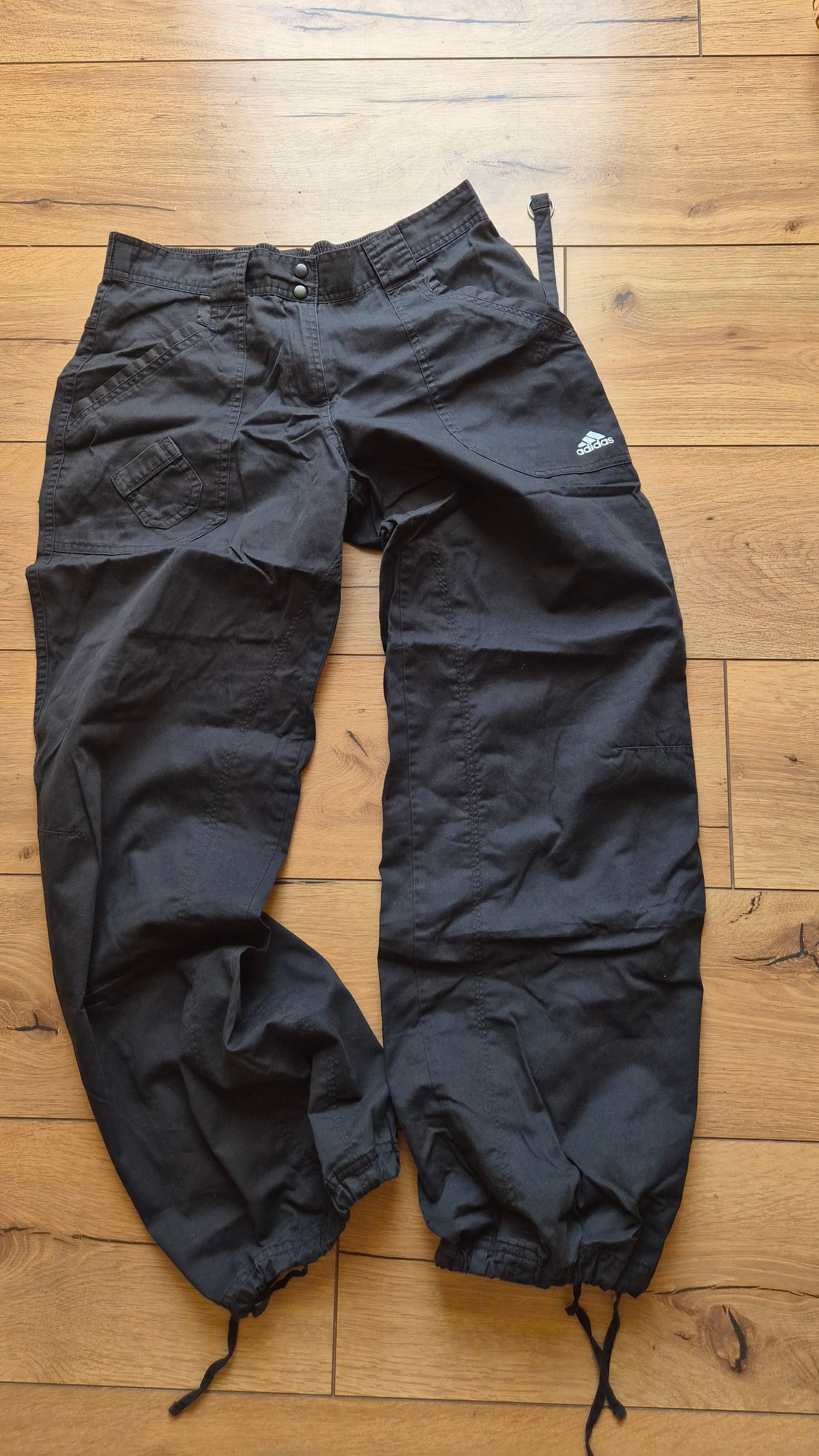 Vintage Adidas Y2K Utility Cargo Pants – Black - S
