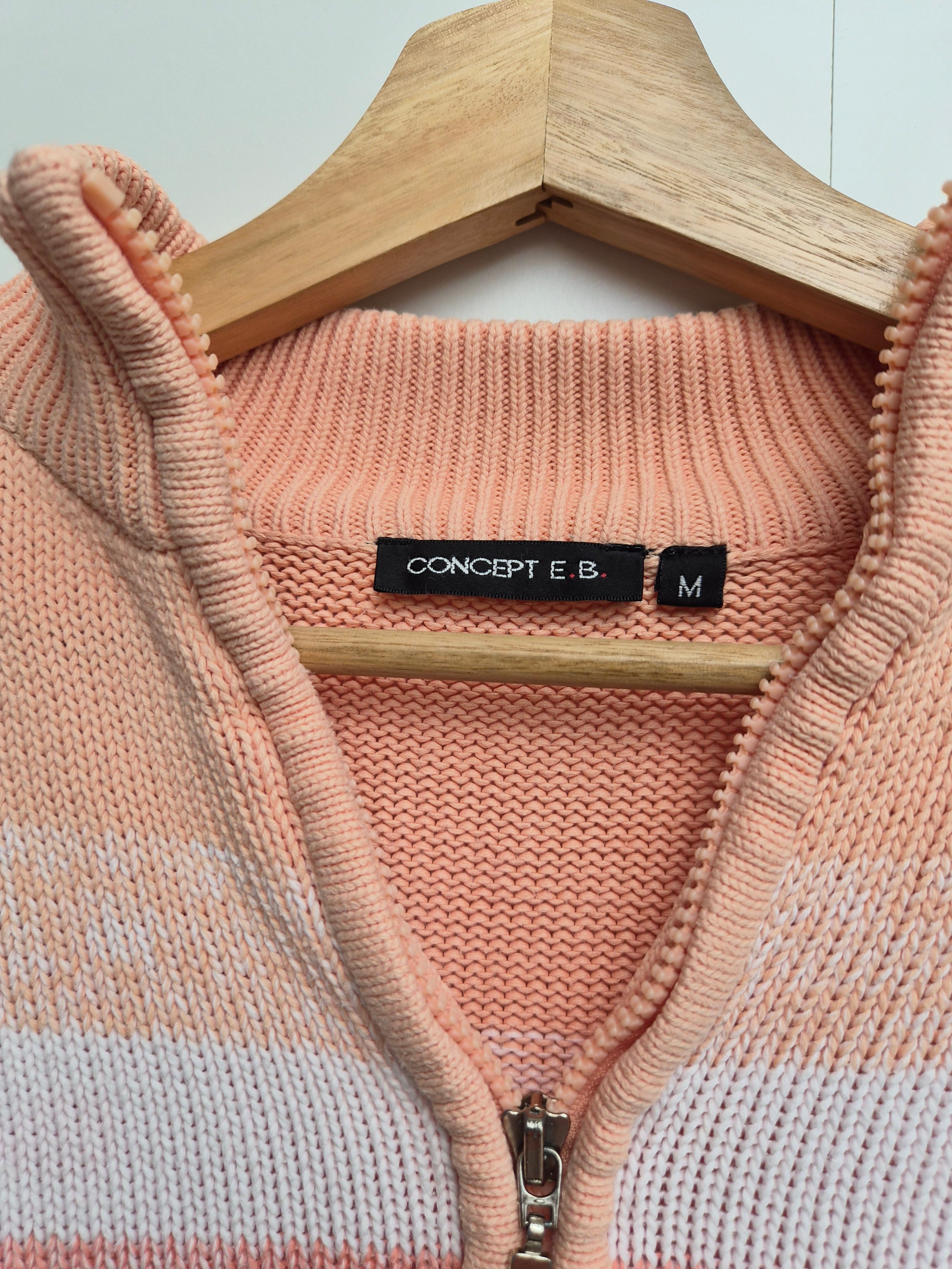 Baumwoll Zip Strickjacke