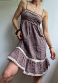 Baumwoll Midikleid | braun | Cottage | XS