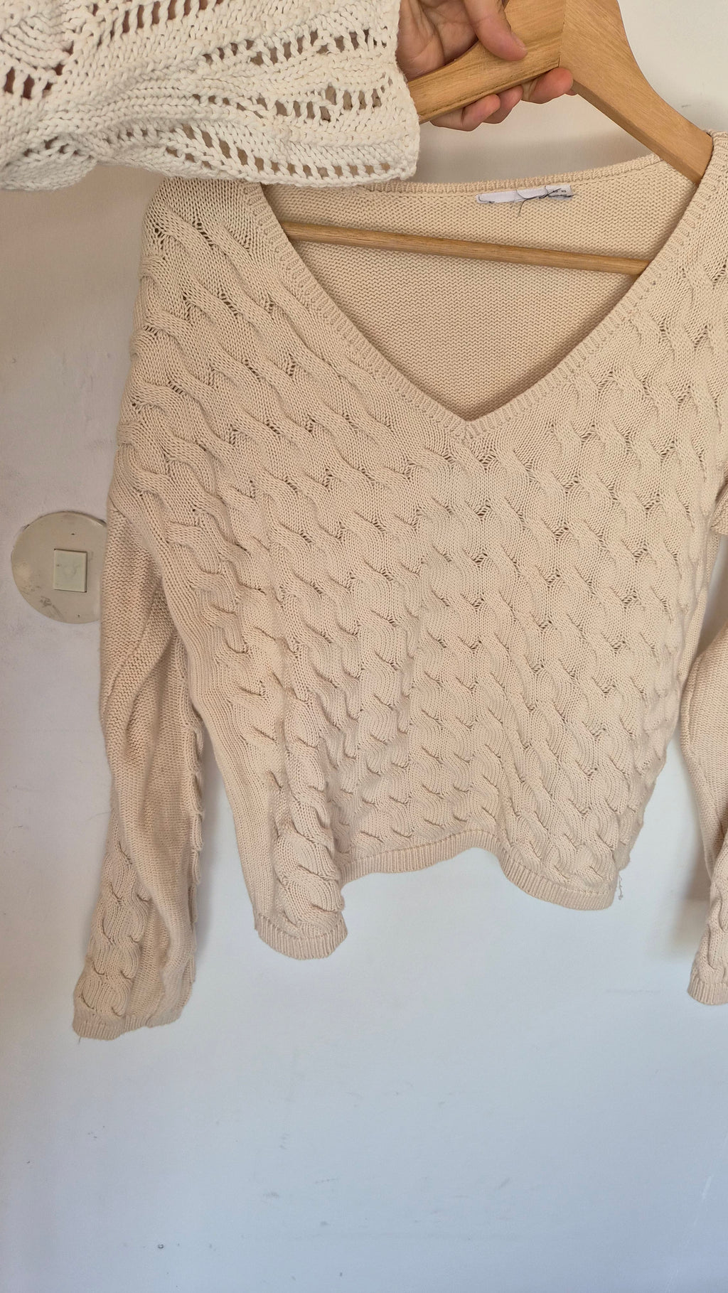 Baumwoll Strickpullover | Beige | Cottage | S
