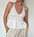 Häkel-Top in Off-White S
