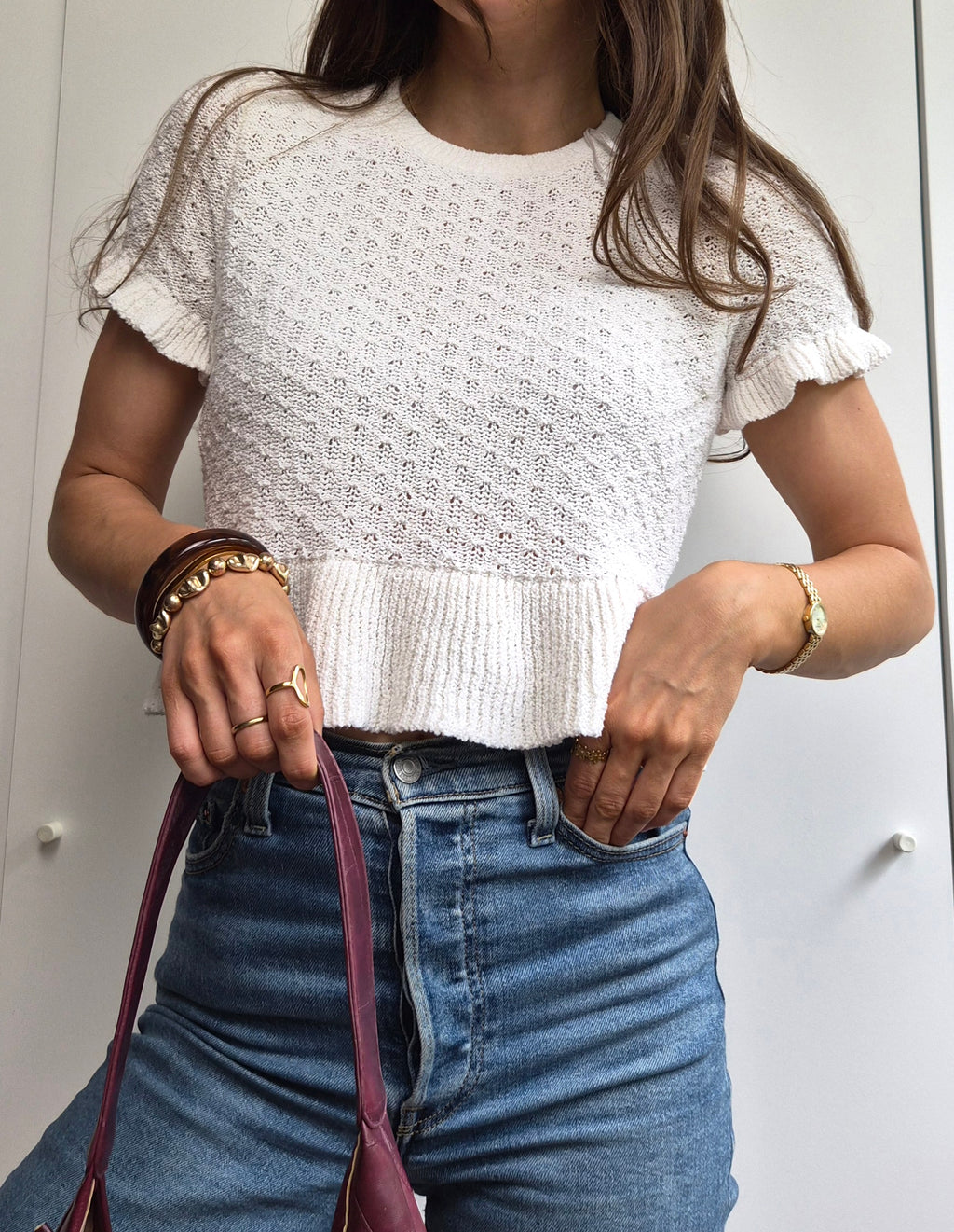 Boho Häkelshirt S