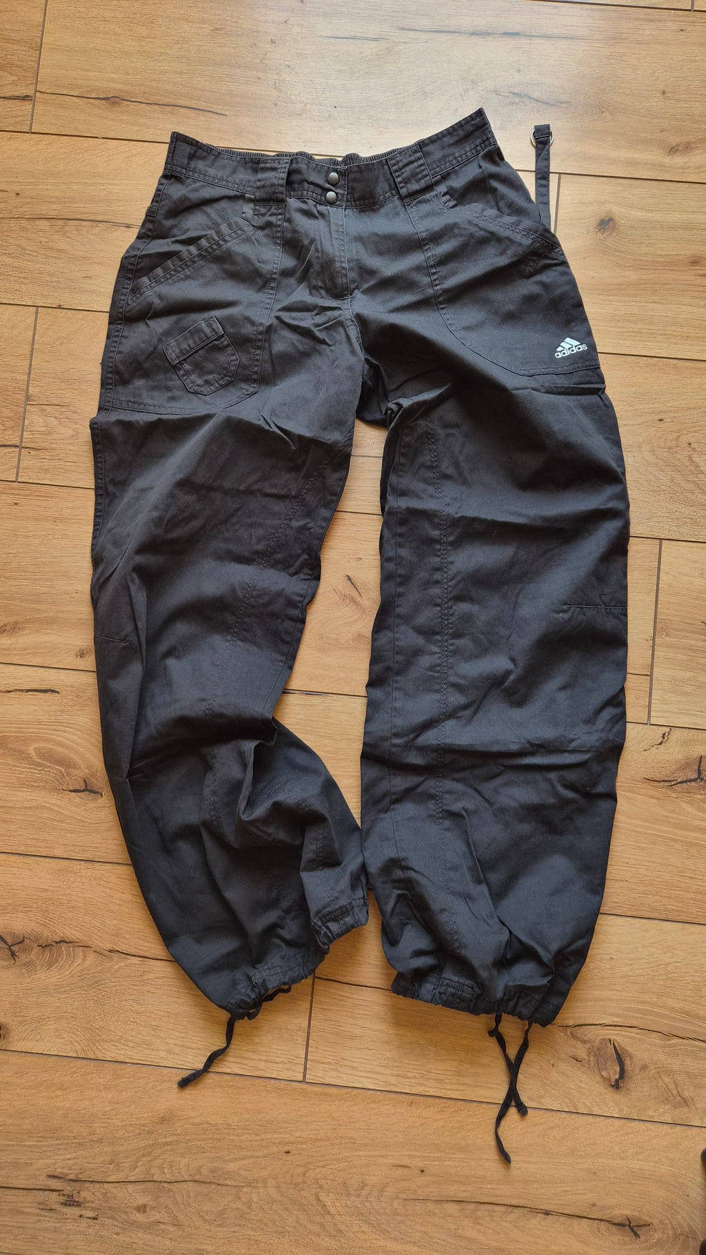Vintage Adidas Y2K Utility Cargo Pants – Black - S