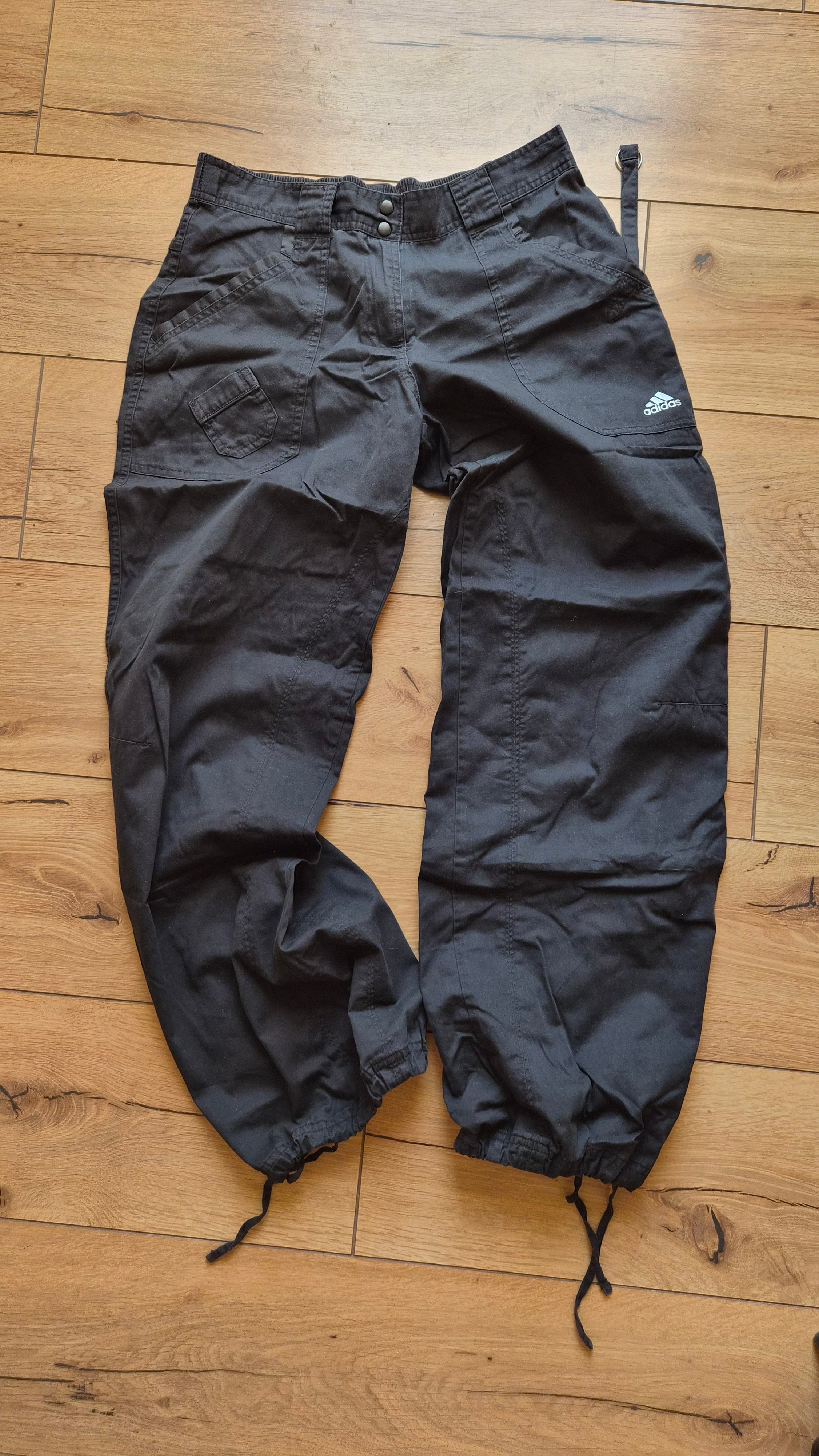 Vintage Adidas Y2K Utility Cargo Pants – Black - S