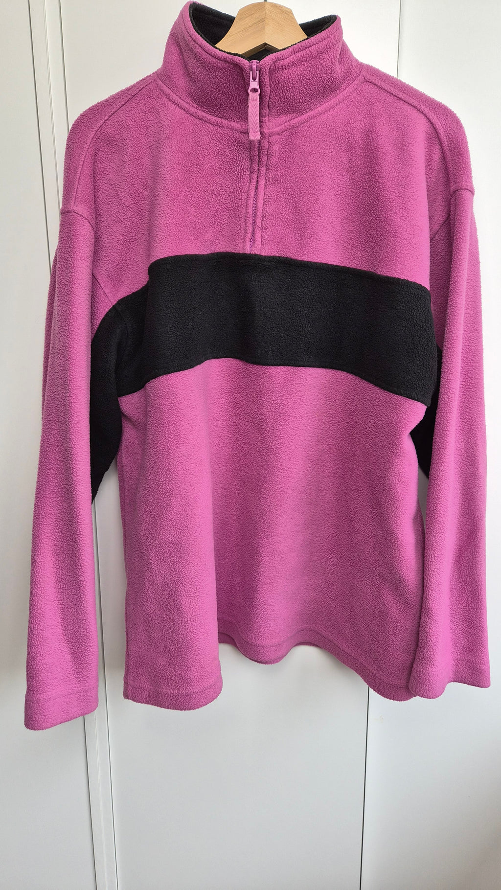 Vintage Fleece Half Zip Pink Black | Colourblock (L)