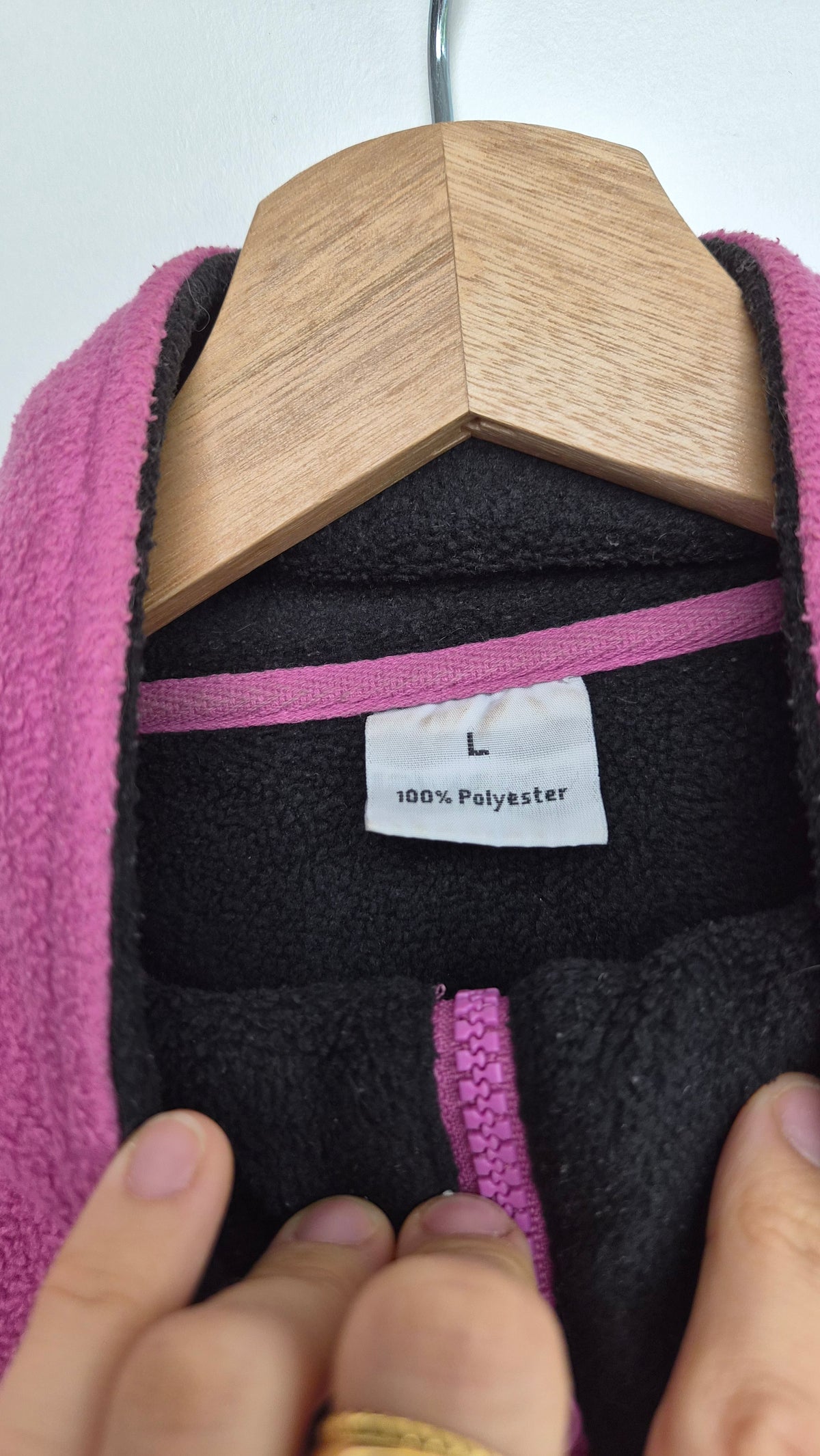Vintage Fleece Half Zip Pink Black | Colourblock (L)