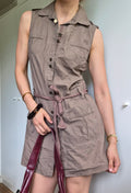 Baumwoll Minikleid | braun | Y2K | S