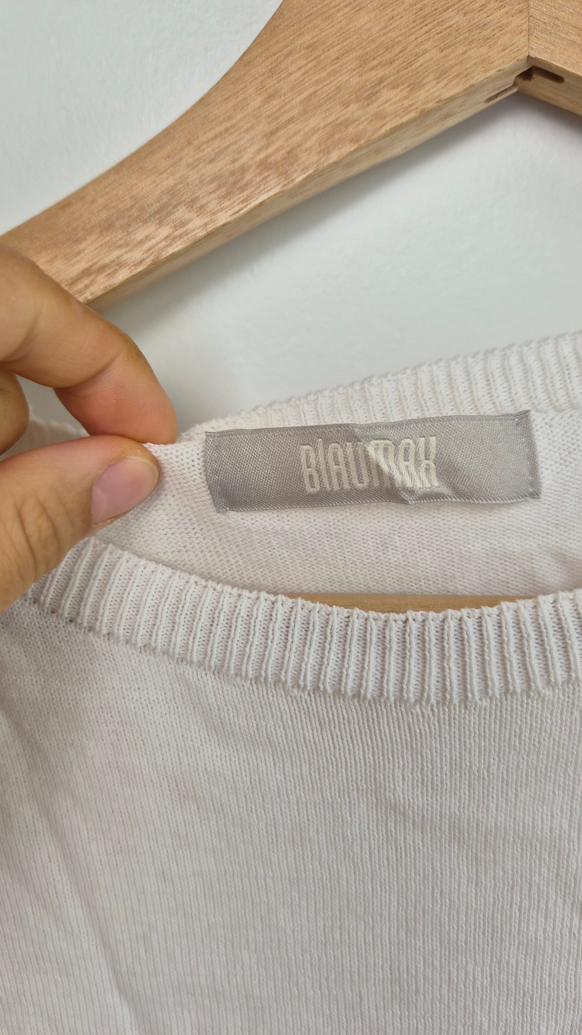 Basic Cotton Strick T-Shirt S