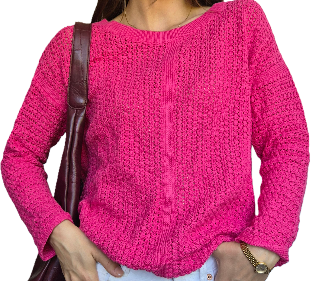 Vintage Knit Sweater | Pink Dream | 100% Baumwolle | S