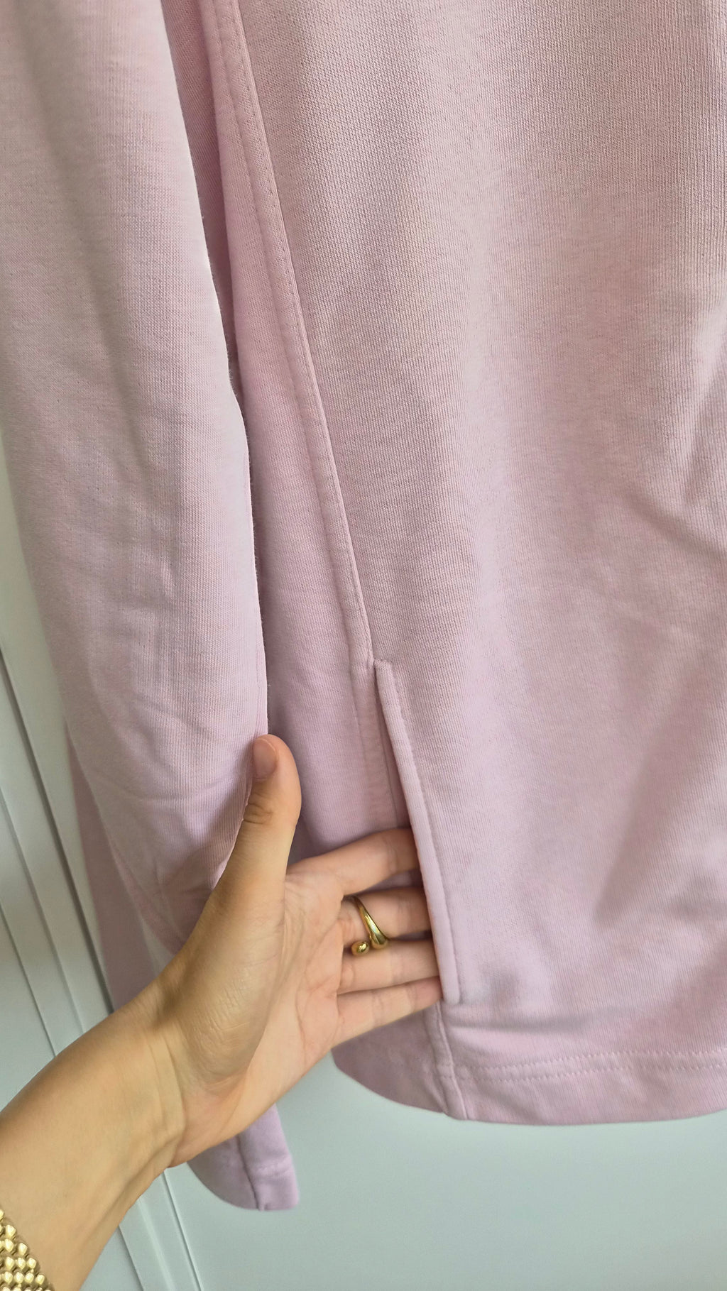 Baumwoll Zip Sweatjacke rosa