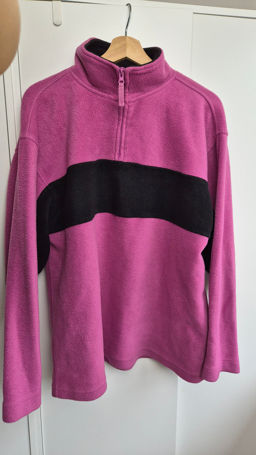 Vintage Fleece Half Zip Pink Black | Colourblock (L)