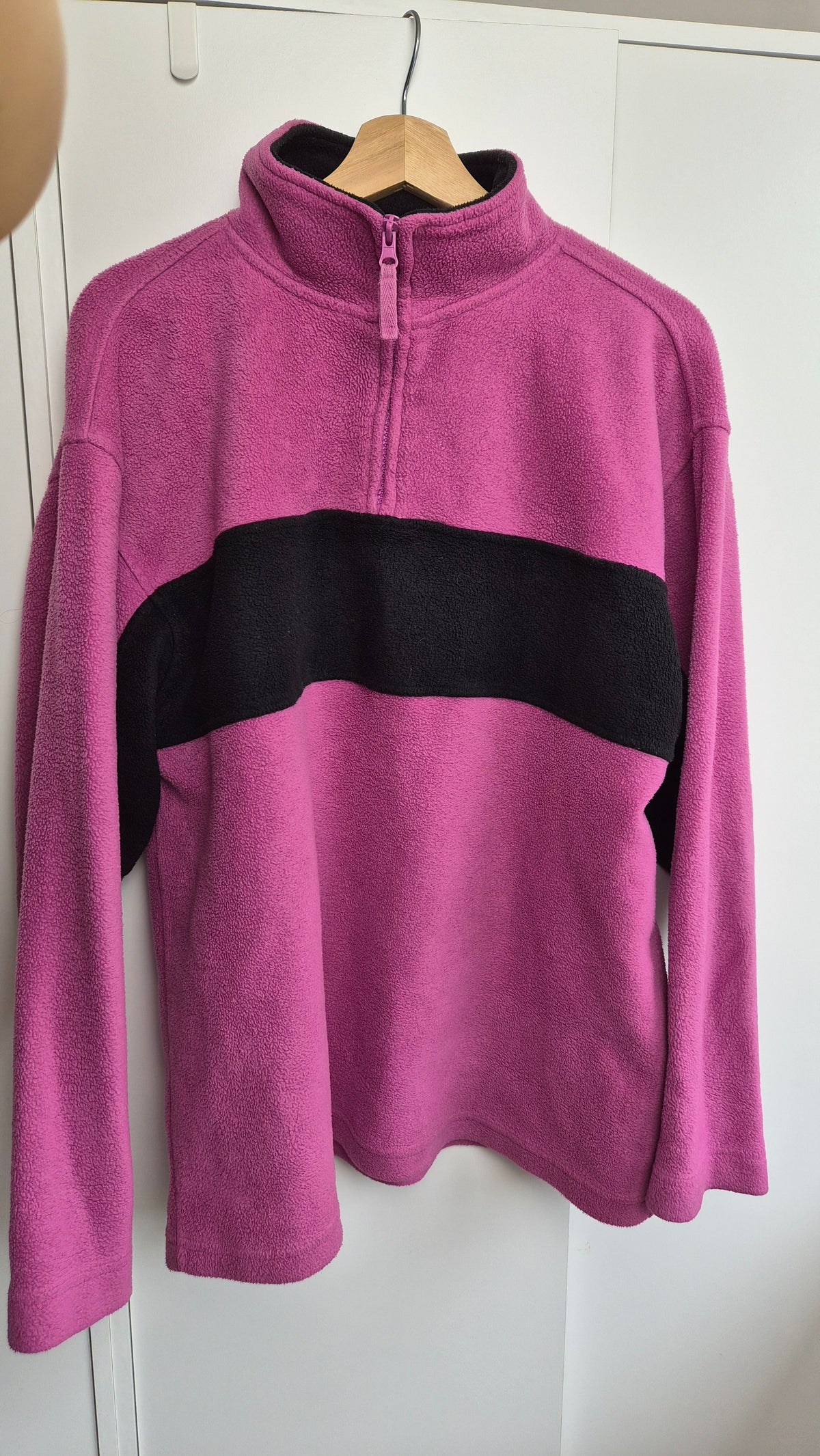 Vintage Fleece Half Zip Pink Black | Colourblock (L)