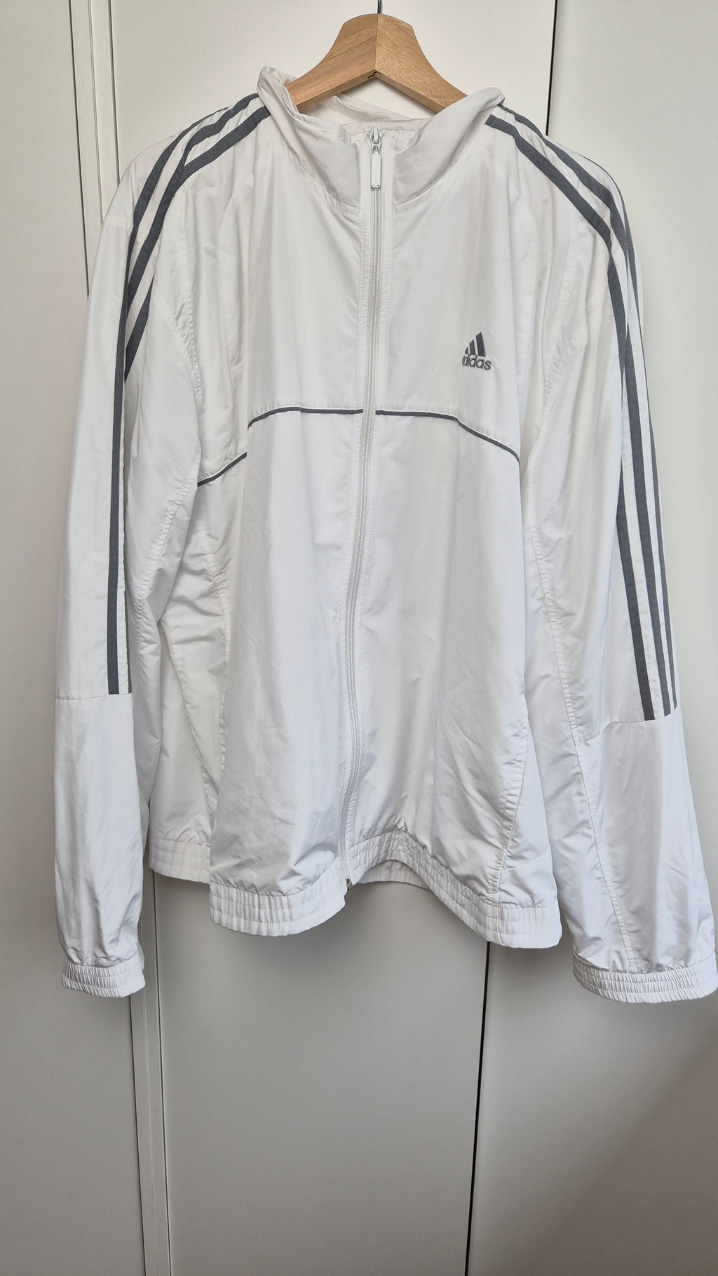 Vintage Adidas Track Jacket | White | 3-Stripes | L
