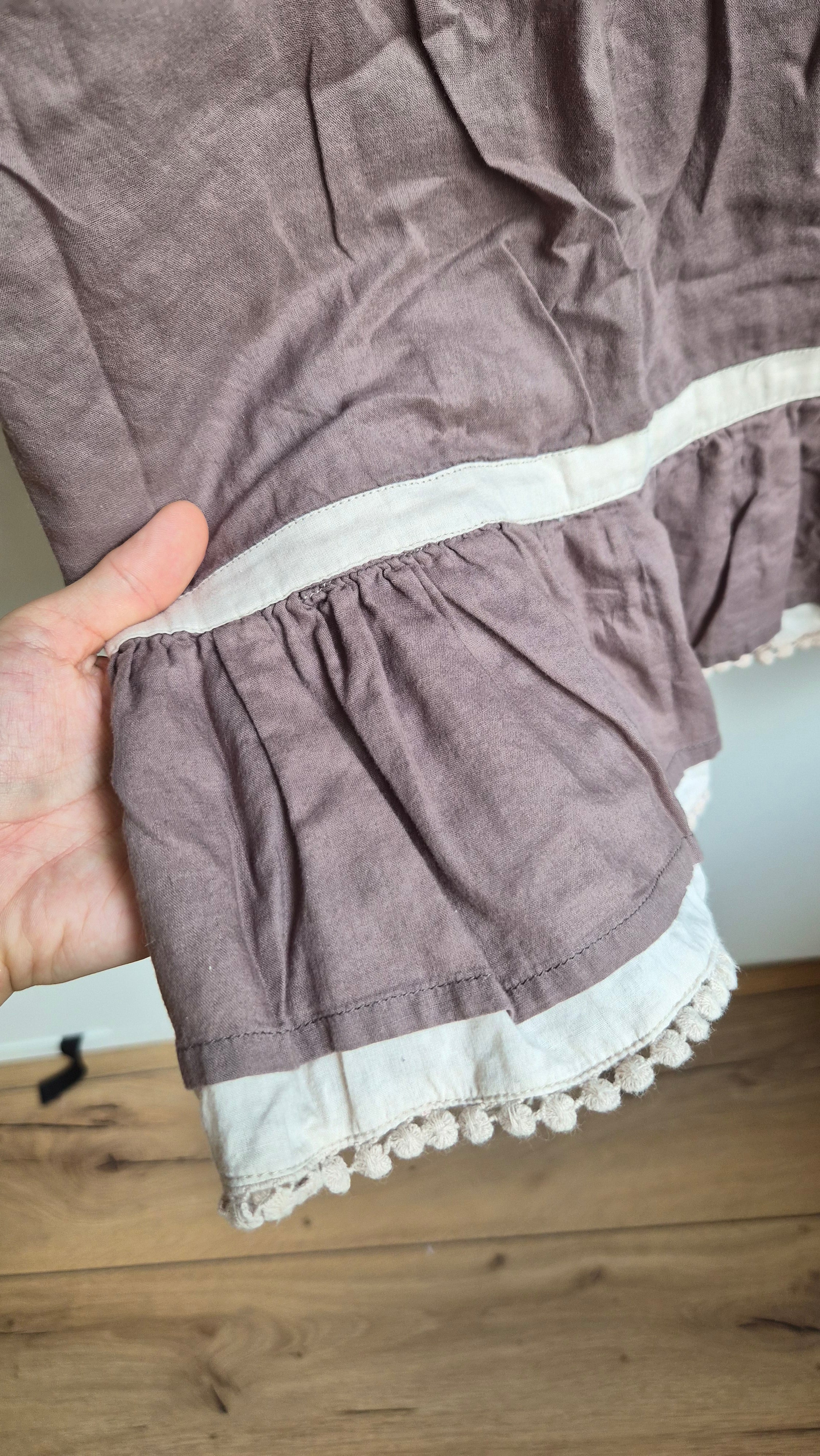 Baumwoll Midikleid | braun | Cottage | XS