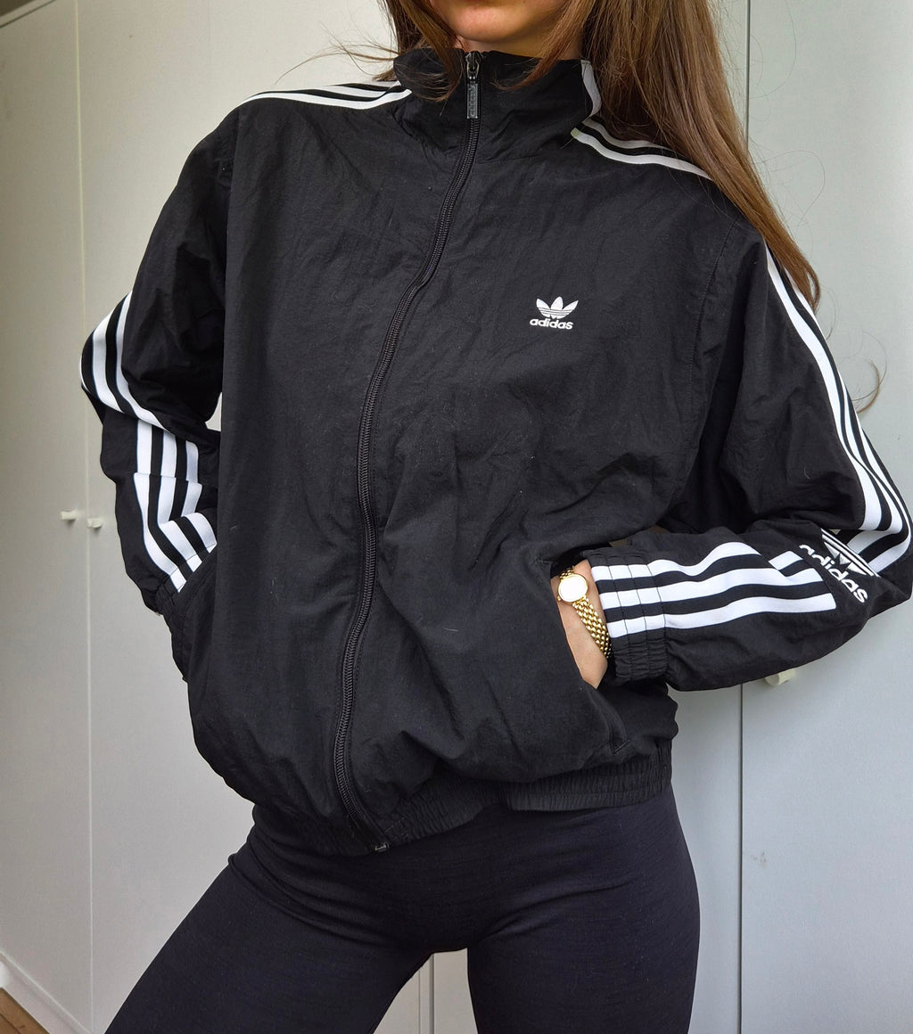 Adidas Trackjacket | Black | 3 Stripes | S