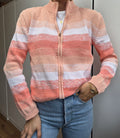 Baumwoll Zip Strickjacke
