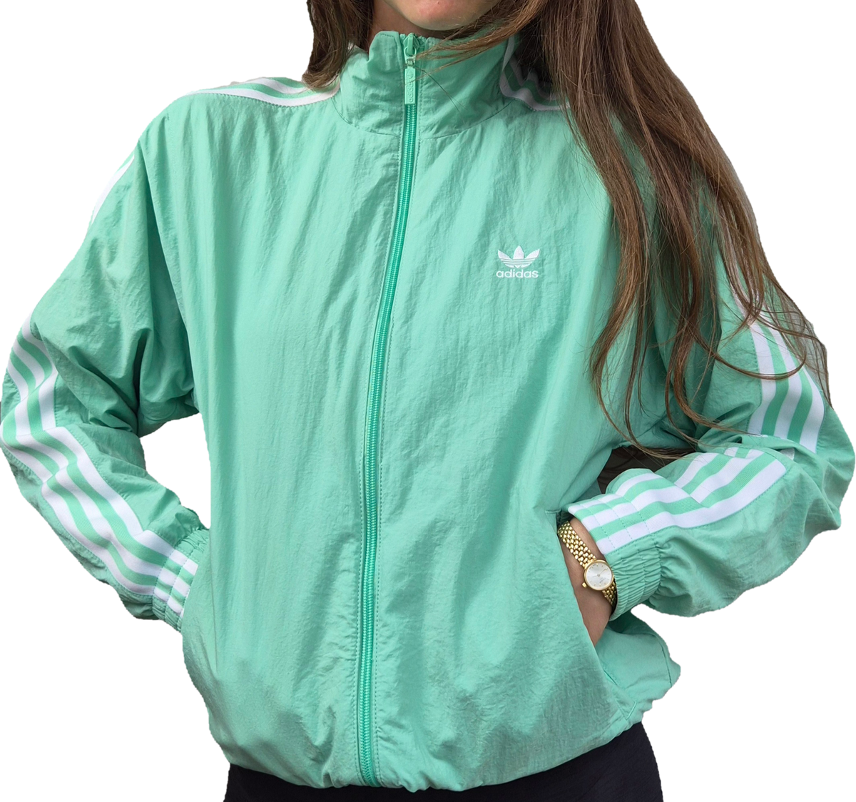 Adidas Trackjacket | Mint | 3-Stripes | XS