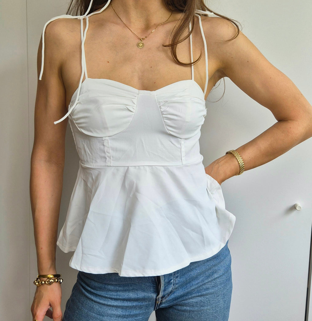 Camisole Sommertop | weiß | Coastal | S