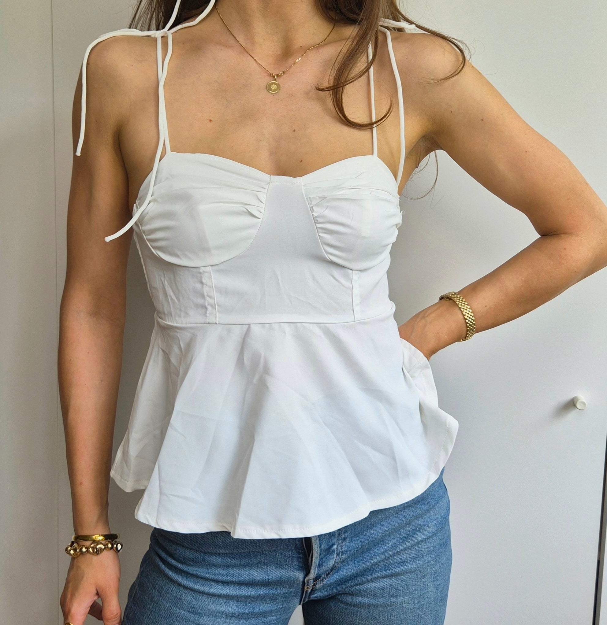 Camisole Sommertop | weiß | Coastal | S