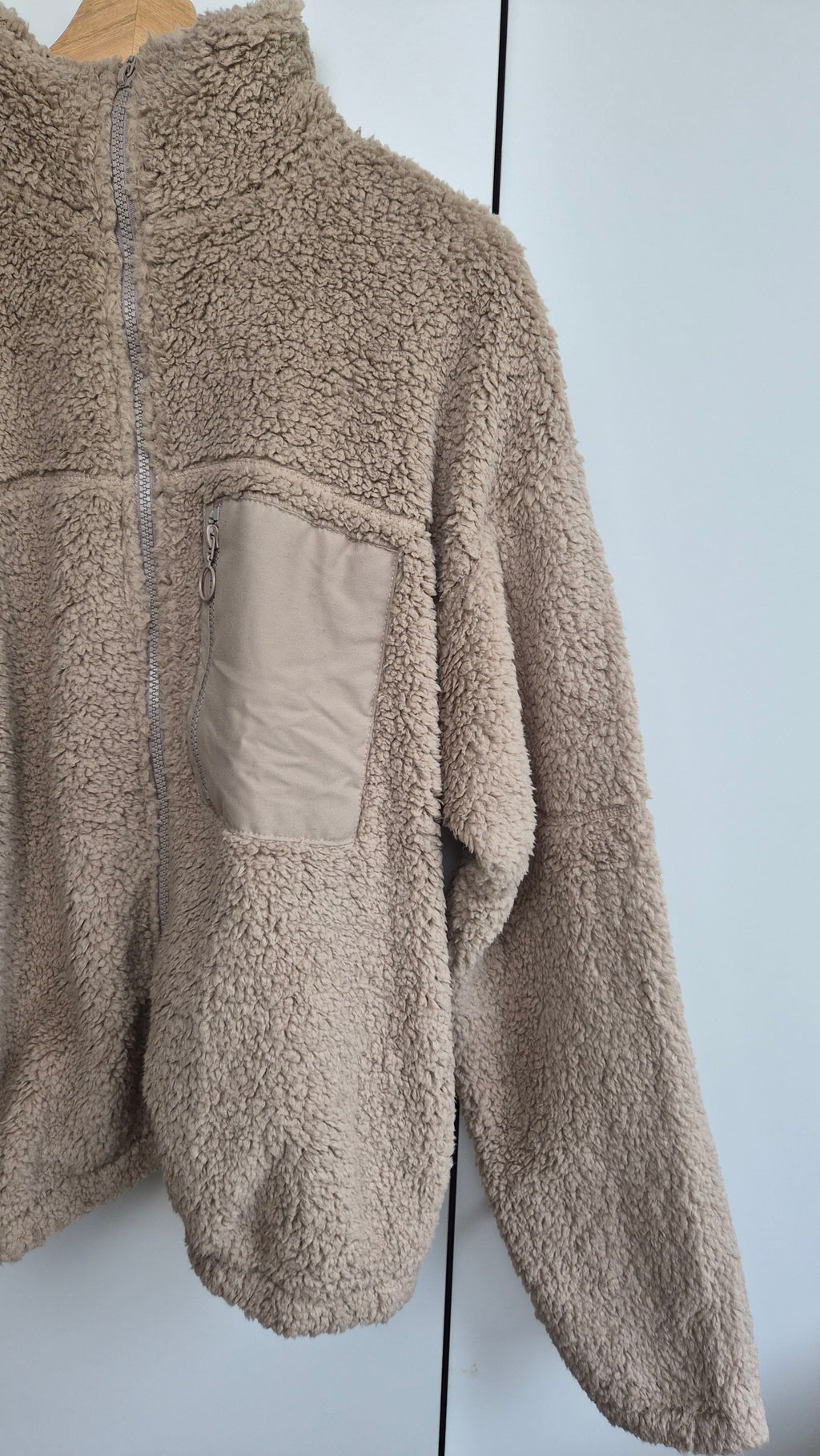 Teddy Fleece Jacke| Beigy Taupe | Full Zip (M)