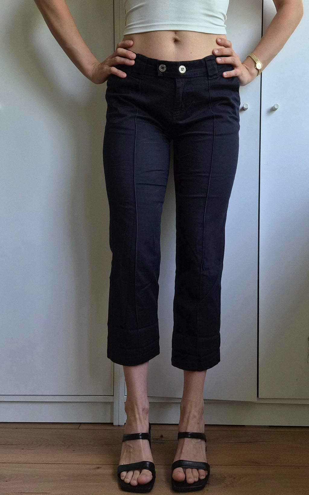 Capri Hose | Schwarz | Baumwolle | S