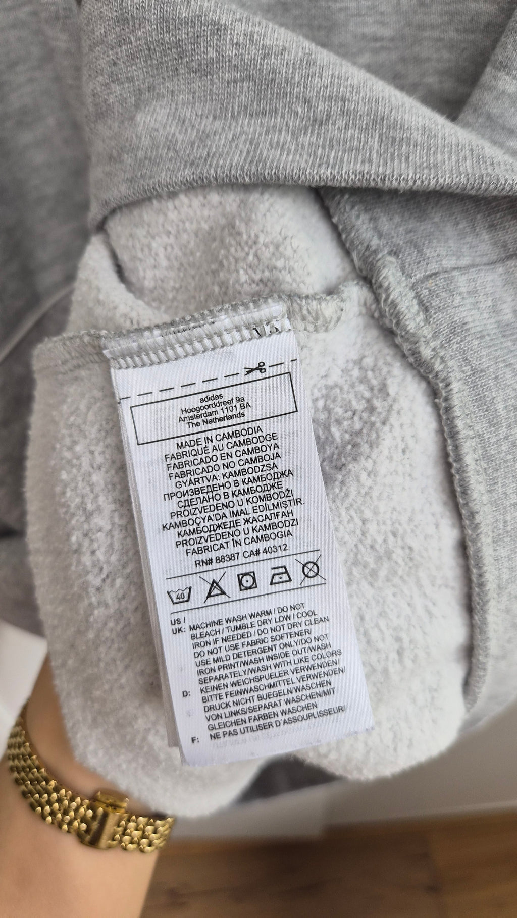 Adidas Sweatshirt Grey | Basic Grey 3-Stripes (L)
