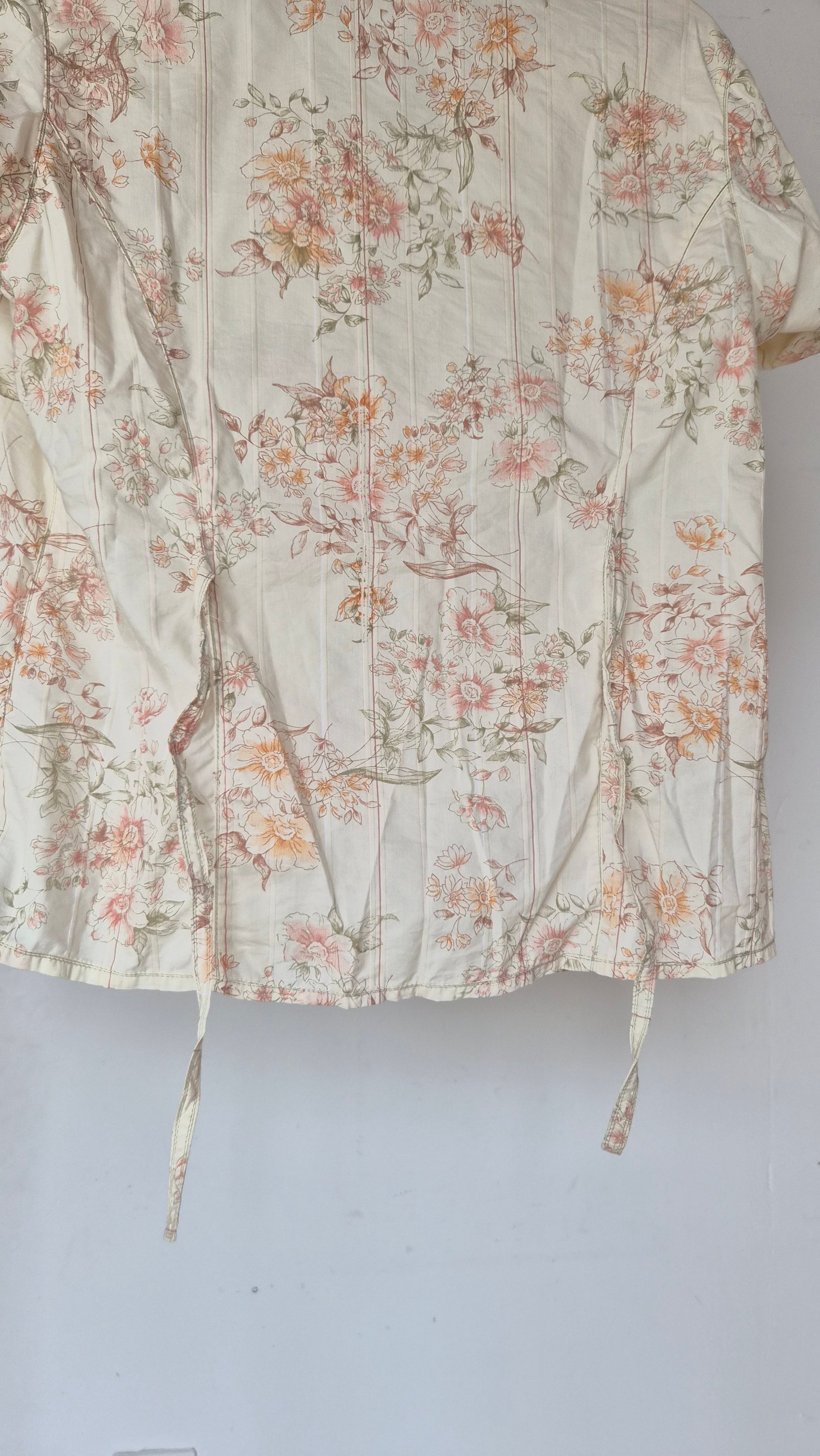 Vintage Blumenbluse in Creme S