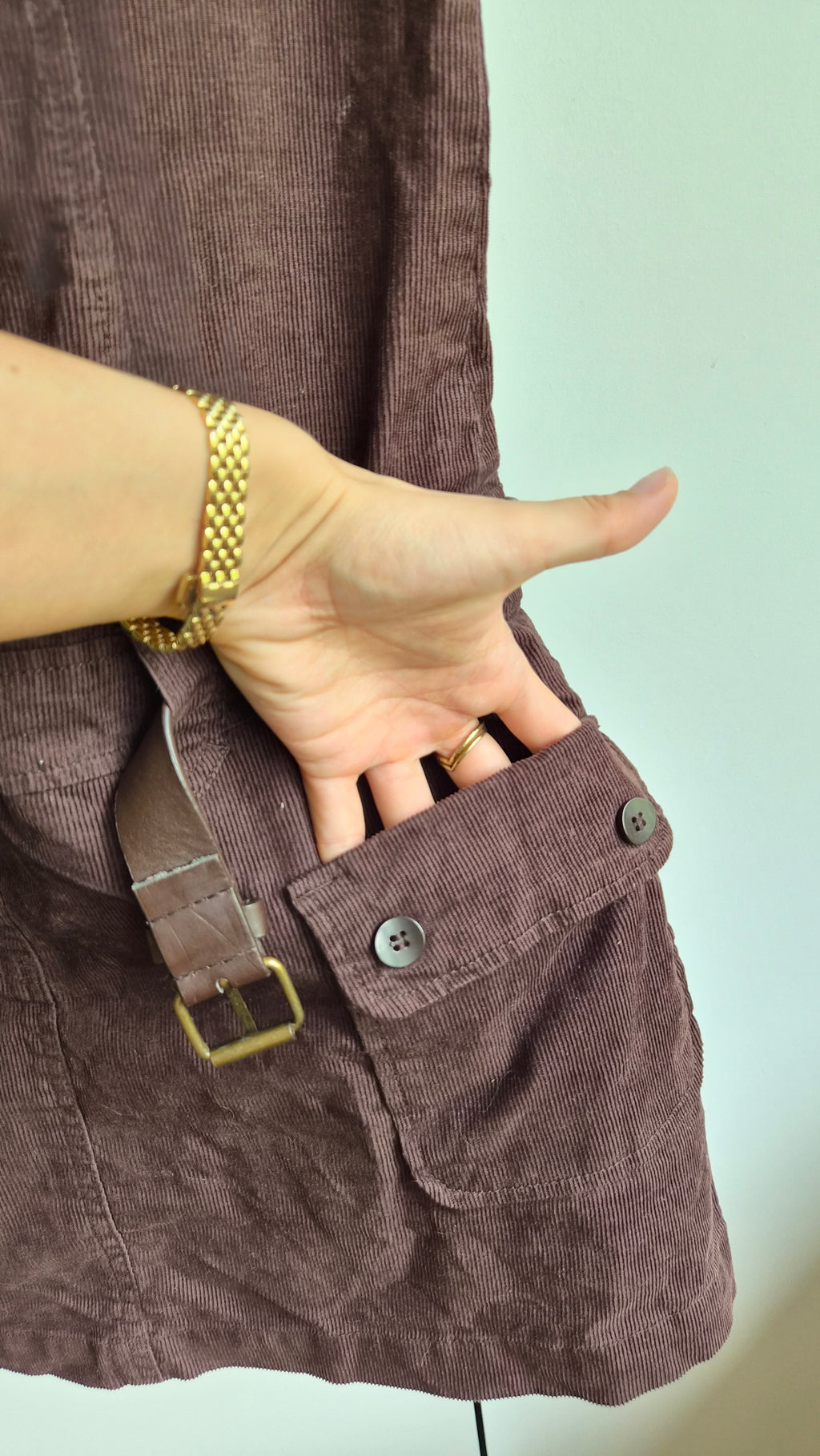 Cord Minikleid | Braun | Y2K | S