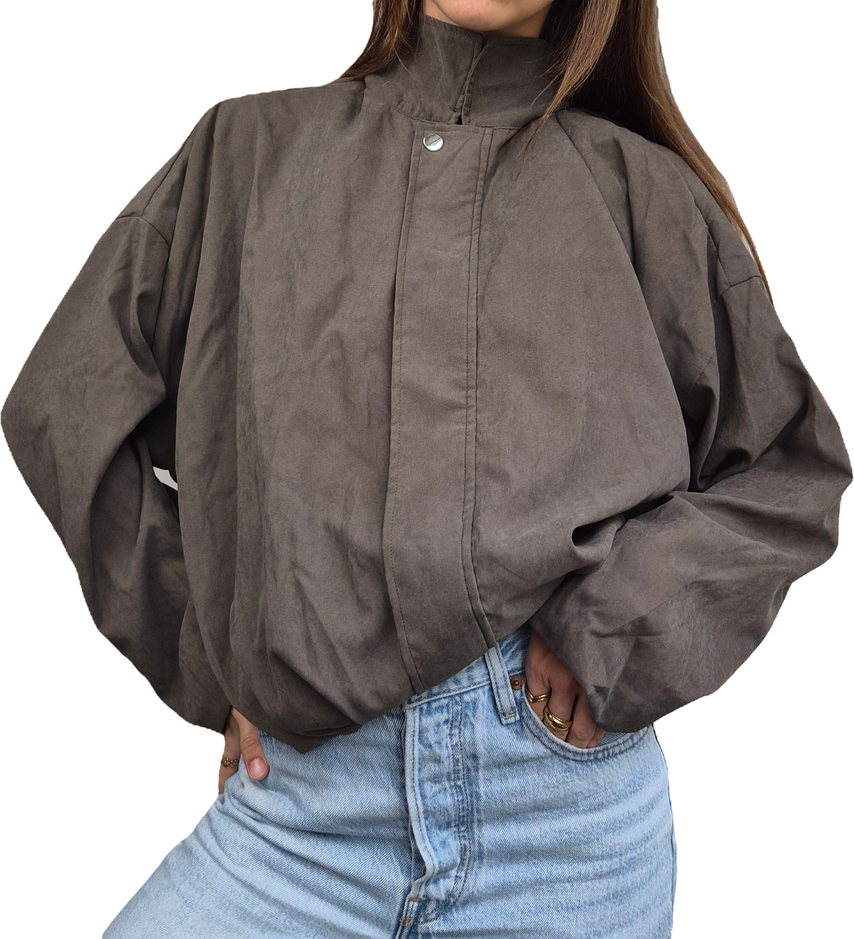 Bomberjacke | oversized | Olive Taupe (S)
