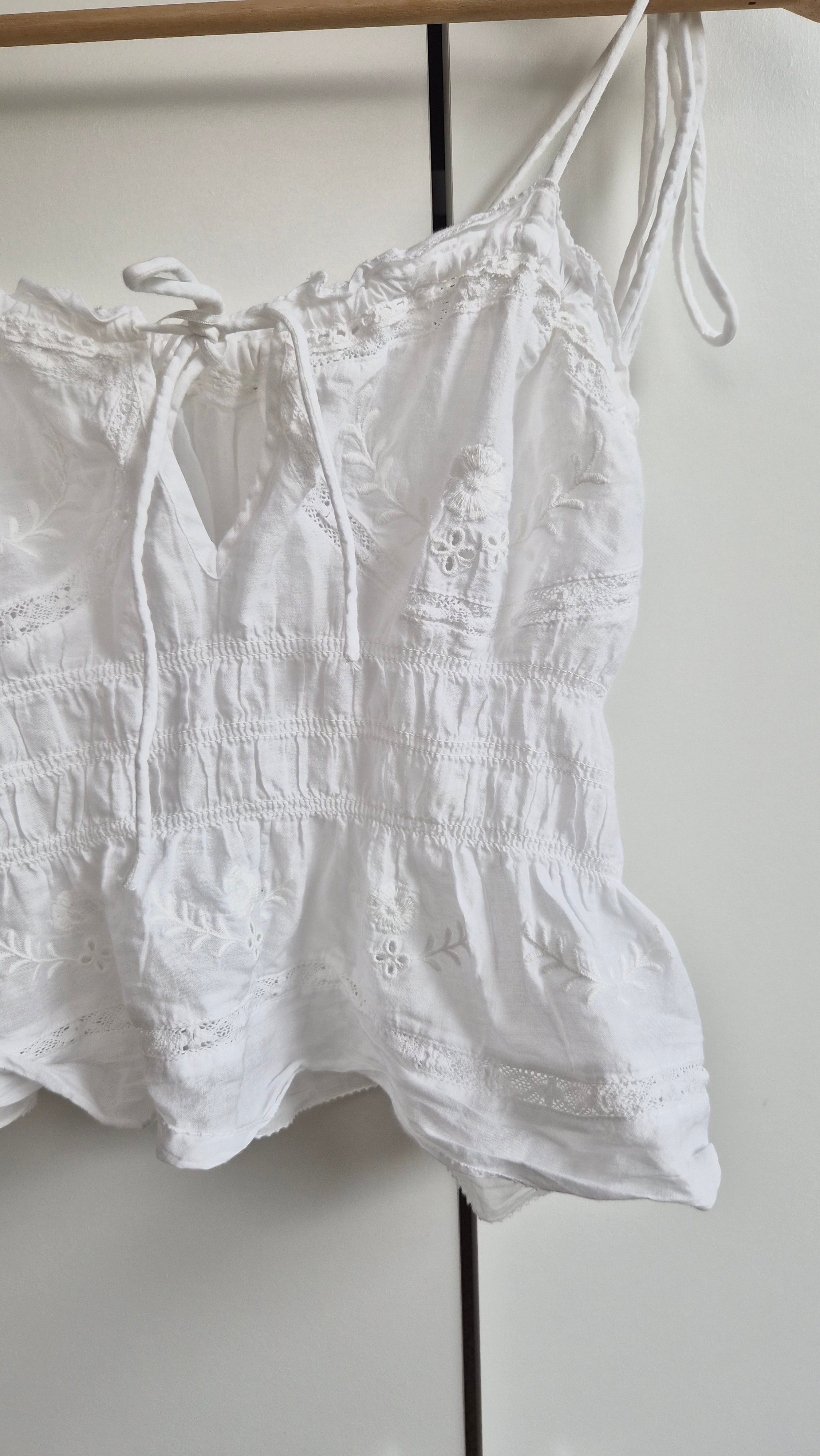 Camisole Sommertop | Weiß| Cottage | S