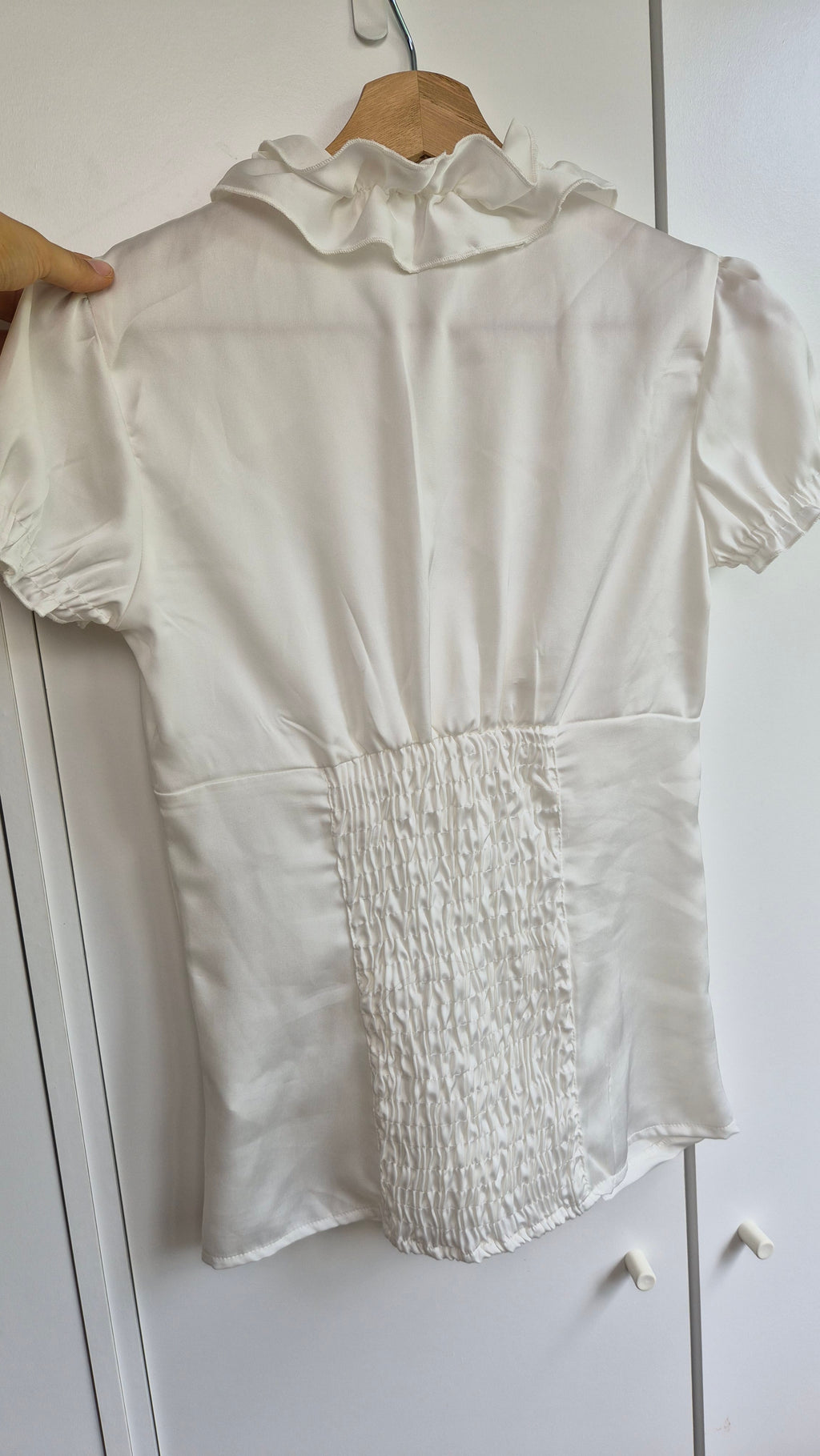 Satin Rüschen Bluse