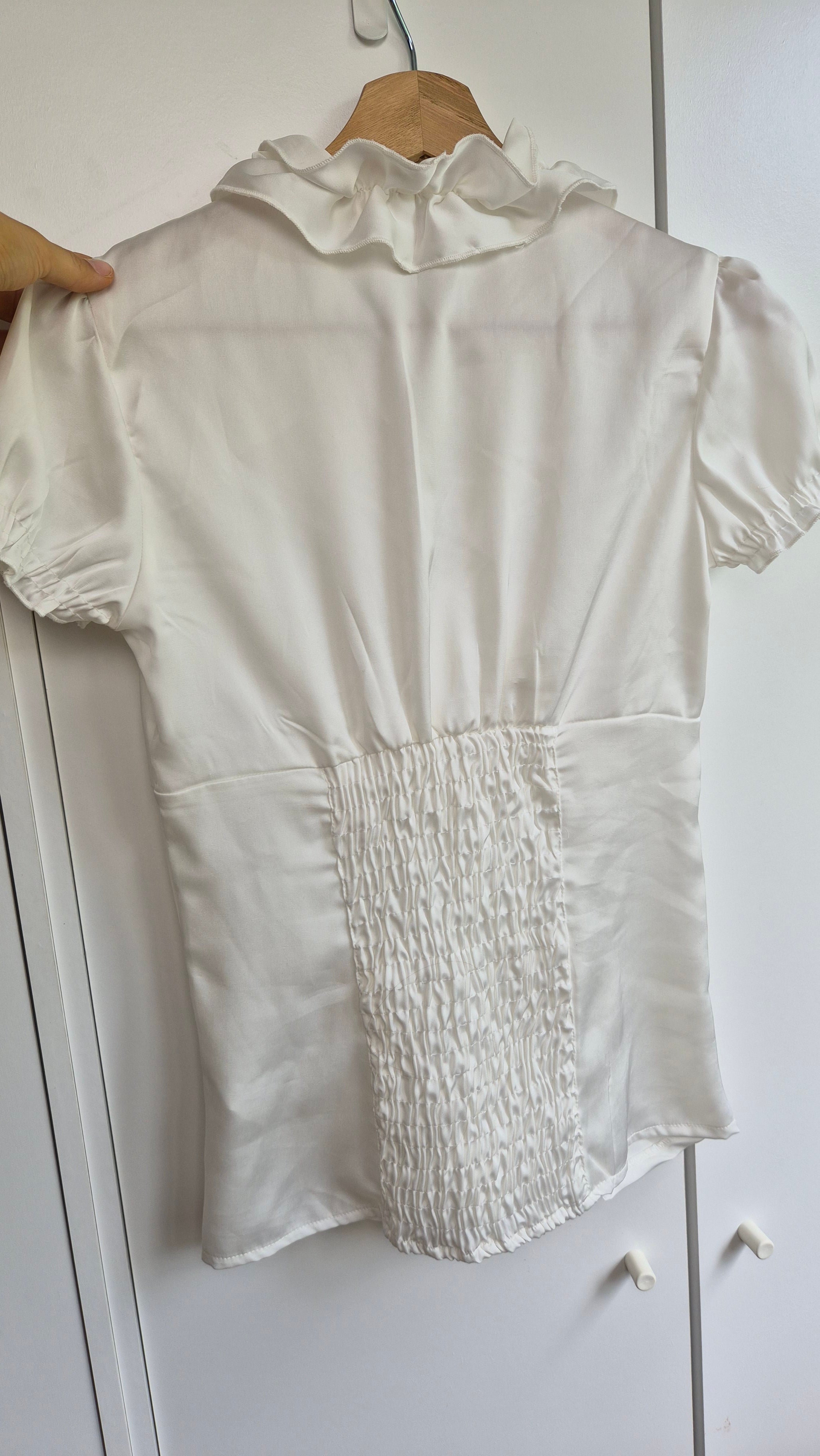 Satin Rüschen Bluse