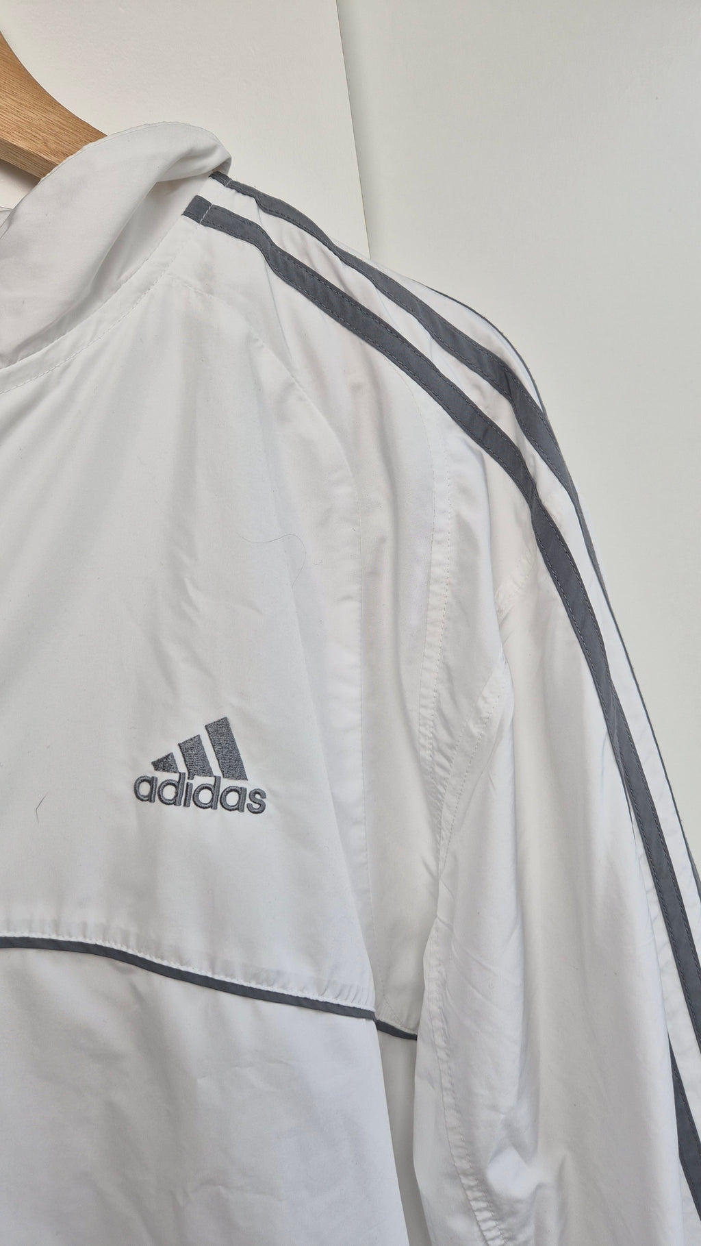 Vintage Adidas Track Jacket | White | 3-Stripes | L