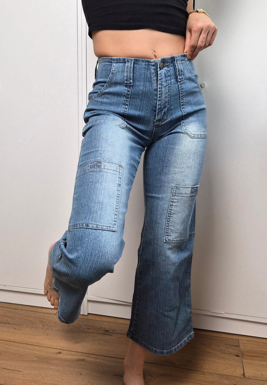 Vintage Y2K Cargo Capri Jeans S