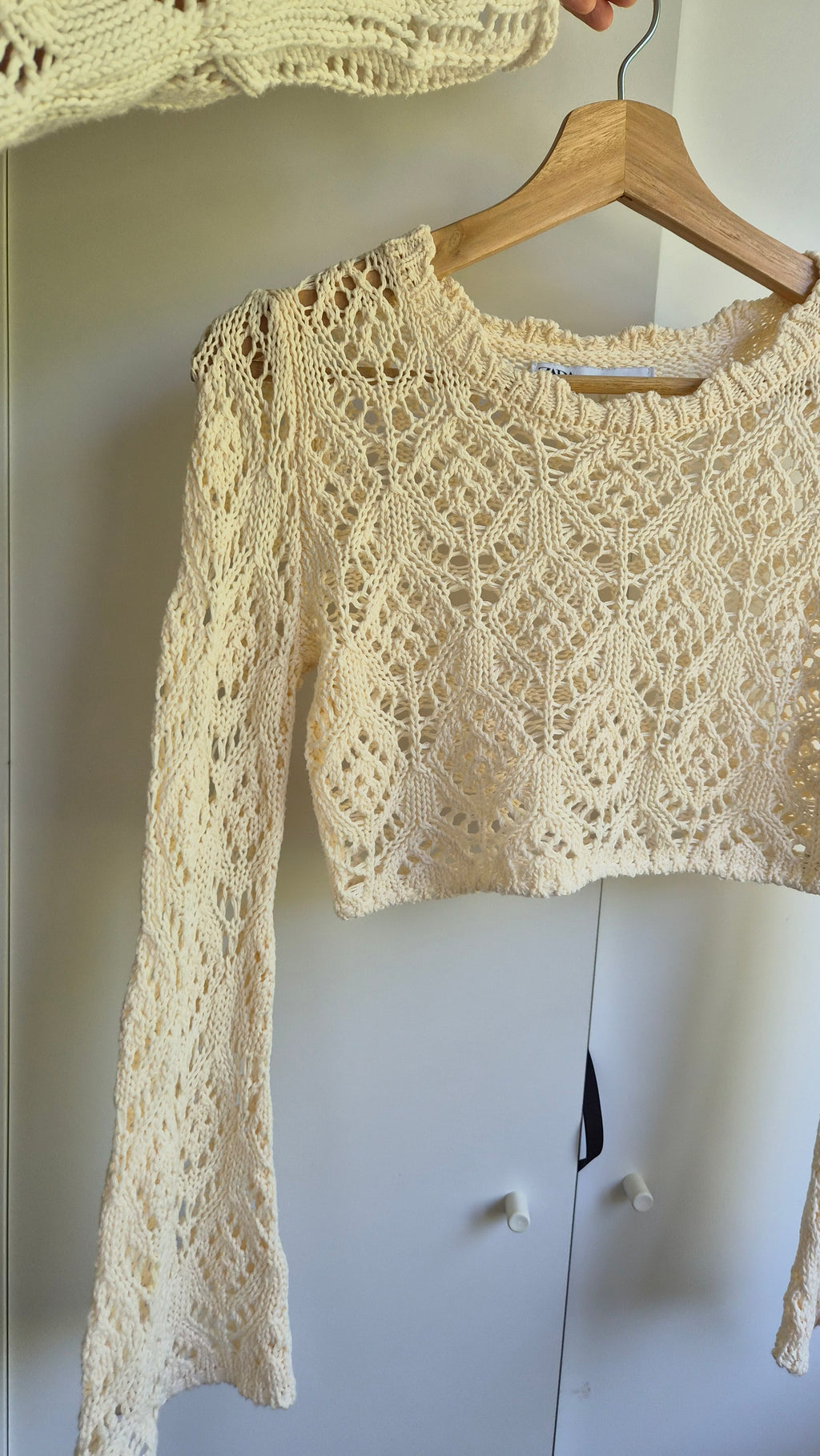 Häkelpullover | Creme | Boho | S