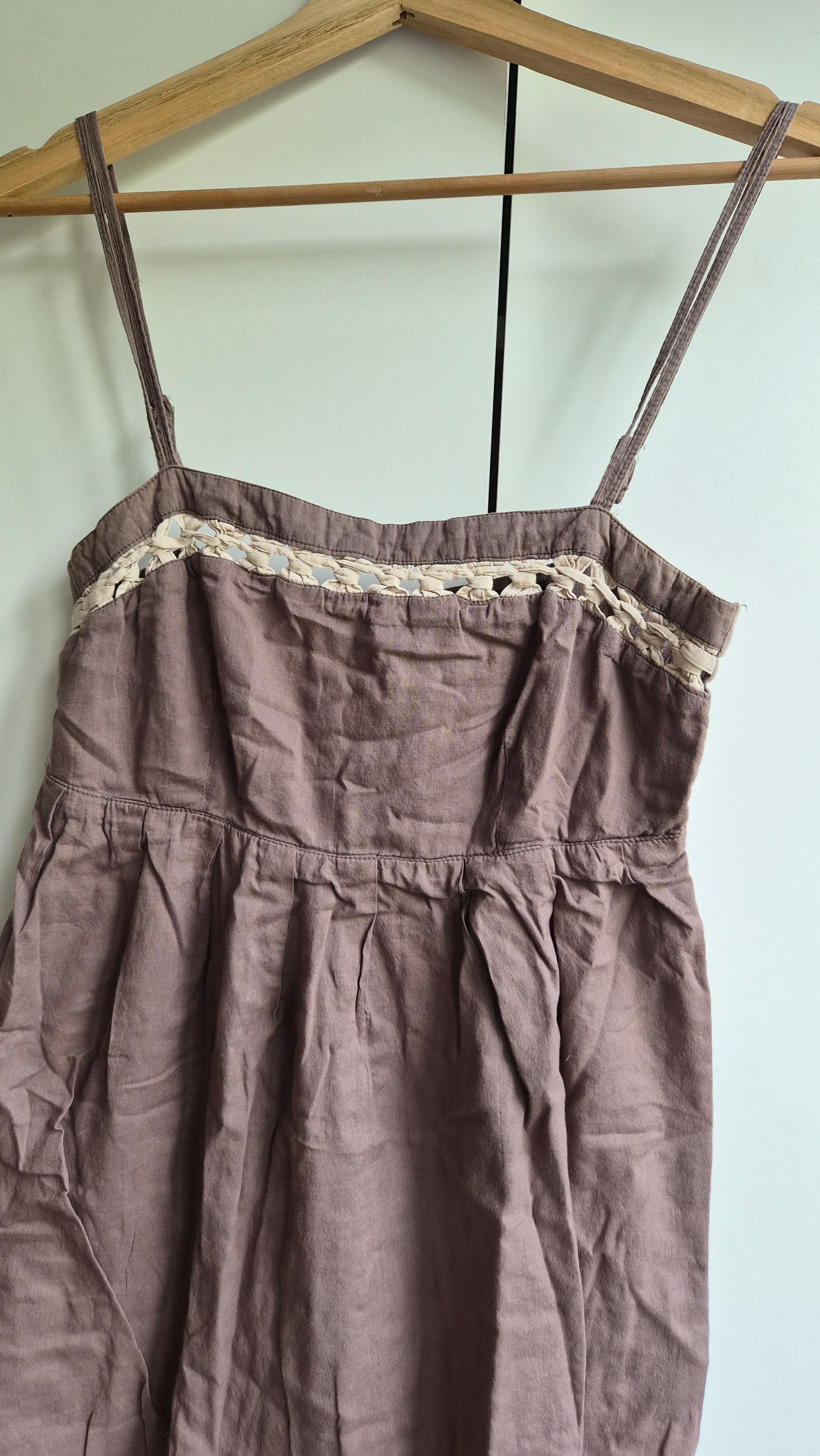 Baumwoll Midikleid | braun | Cottage | XS