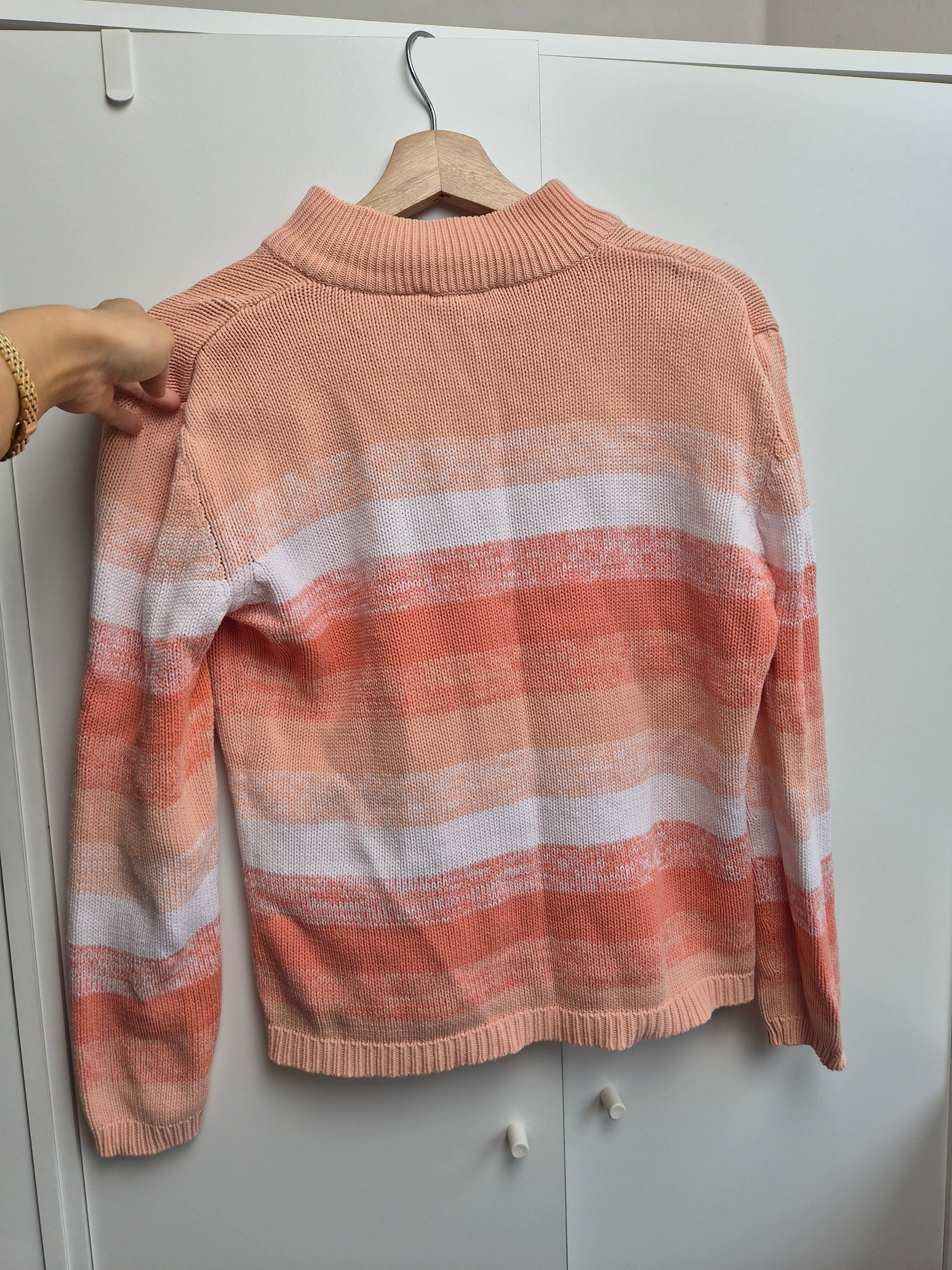 Baumwoll Zip Strickjacke